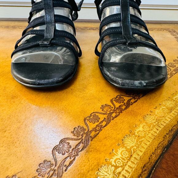 Munro American Comfort Fit Black Slip On Stretch Sandal Podiatrist Choice Sz 9 M - Picture 2 of 10